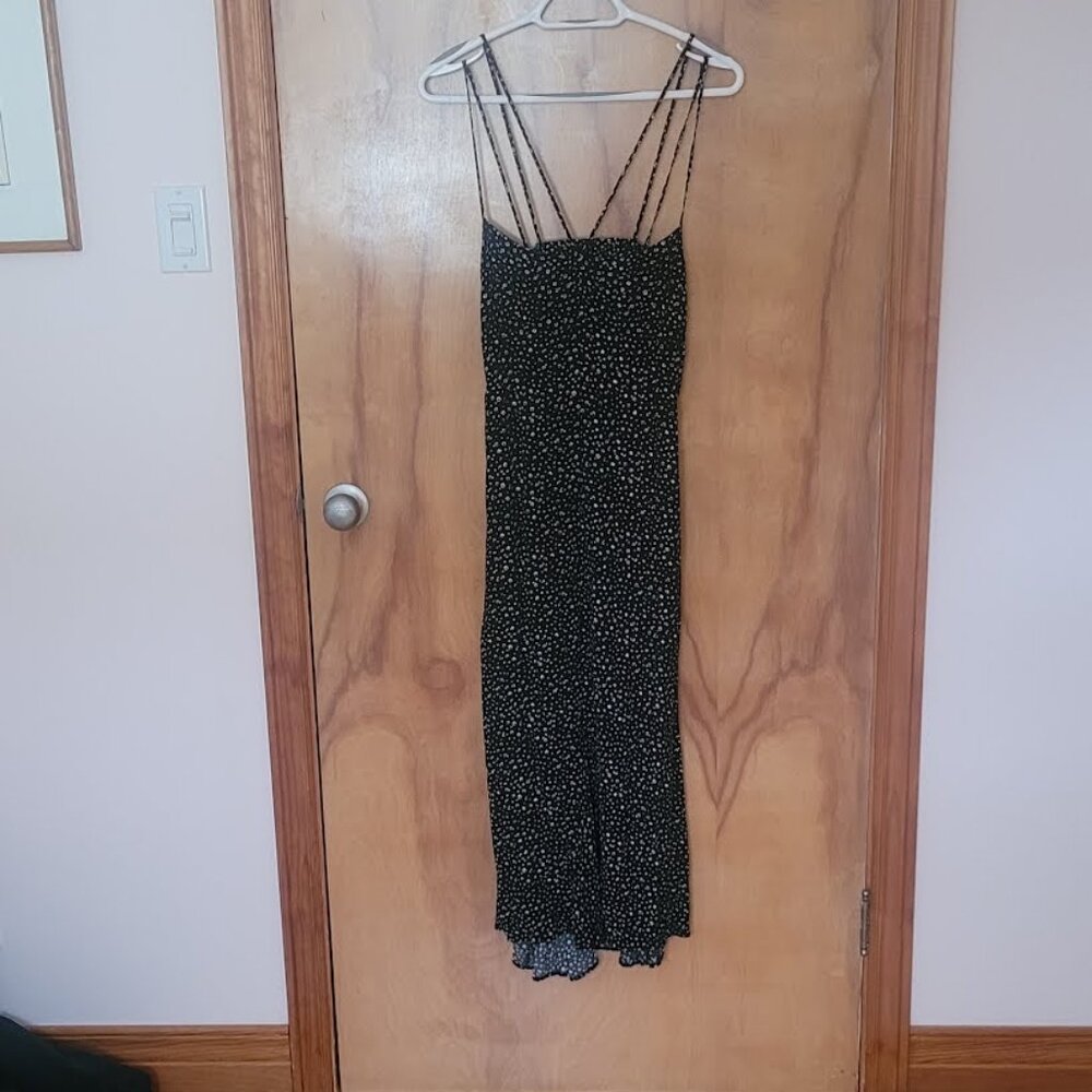 Zara Dress Floral Maxi Strappy details Black  Medium Women Sleeveless Summer